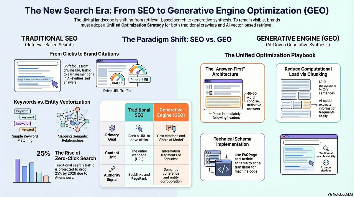 Infographic: Optimizing articles for both SEO & GEO with WordPress